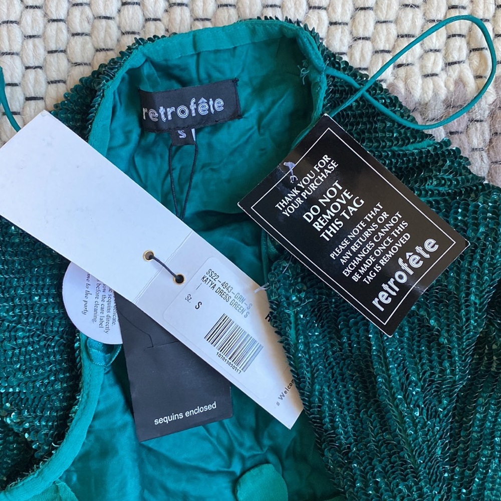 NWT Retrofête Katya Maxi Sequin Dress in Green Size Small - Picture 8 of 8